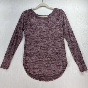 Athleta Pose Sweater Top Women’s Sz XS Purple Marl Thumbhole L/S
